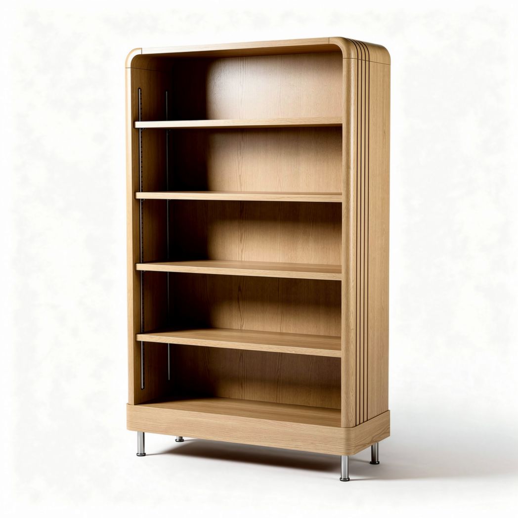 Wooden display cabinet with four shelves for home or office use 60 x 30 x 120cm