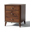 Wooden nightstand with three drawers and mid-century modern design 50 x 40 x 60cm