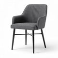 Fabric upholstered dining chair with metal legs in gray 55 x 60 x 85cm