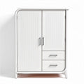 Modern white wooden storage cabinet with two doors and two drawers 80 x 40 x 120cm
