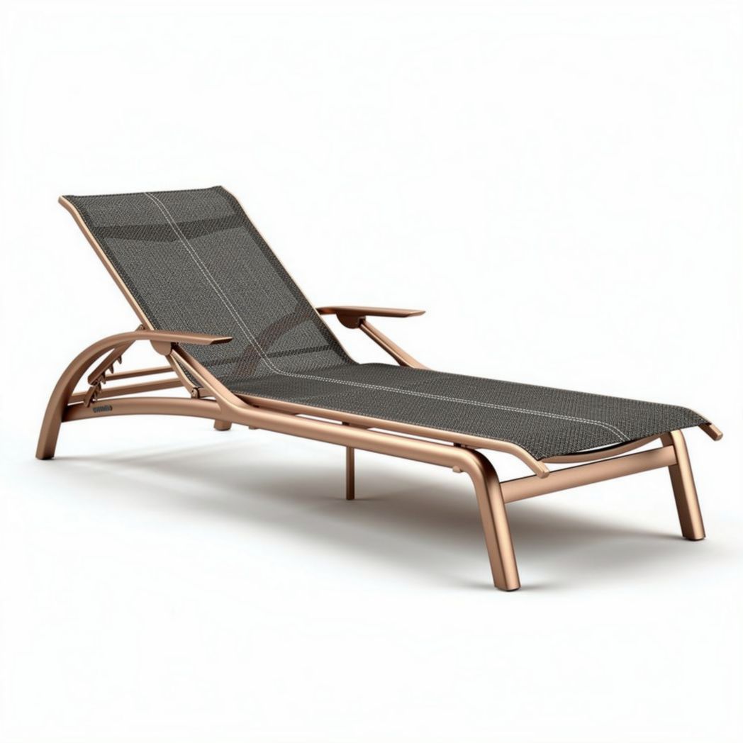 Outdoor adjustable lounge chair with breathable mesh fabric and aluminum frame