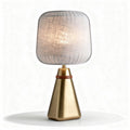 Black ceramic table lamp with fabric shade 20 x 20 x 40cm