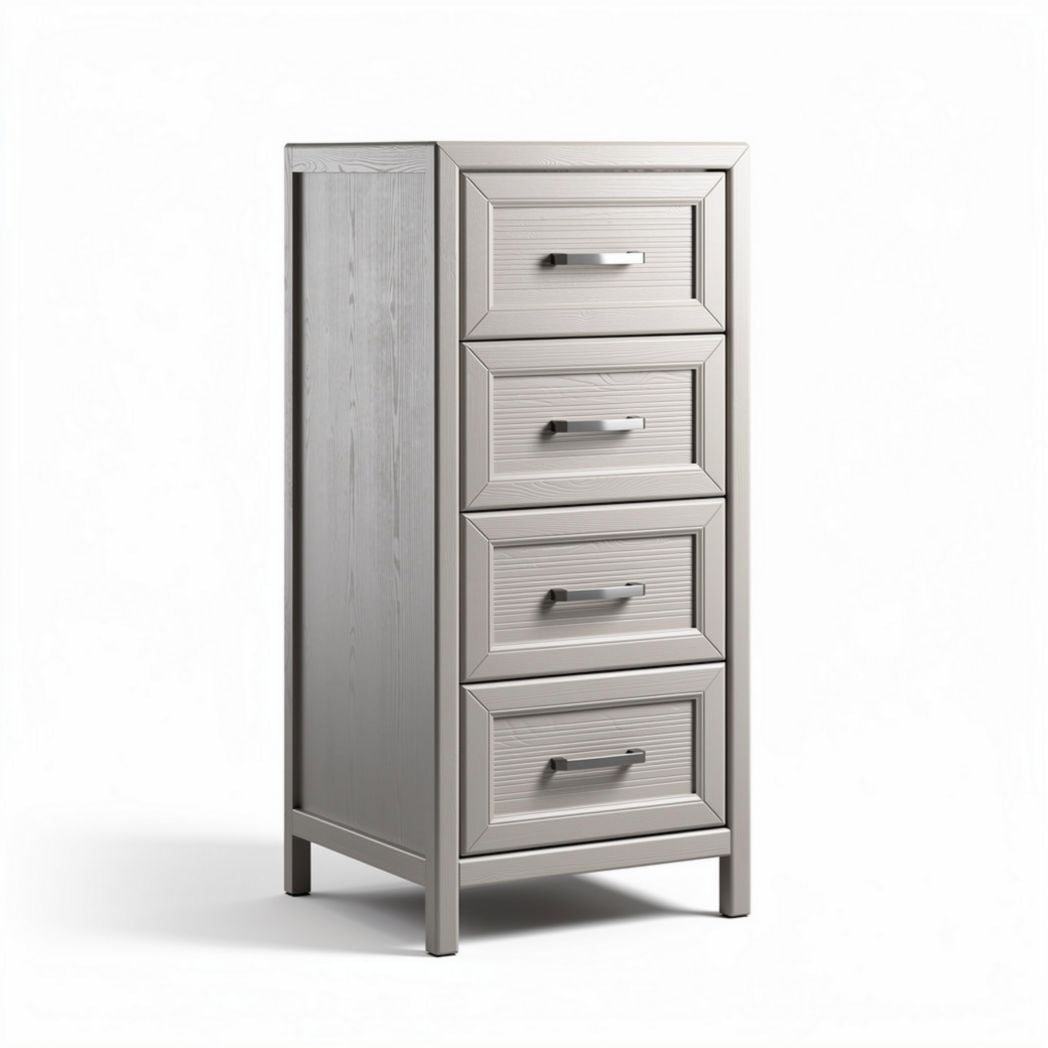 Silver metal four-drawer storage cabinet with modern design 45 x 40 x 90cm