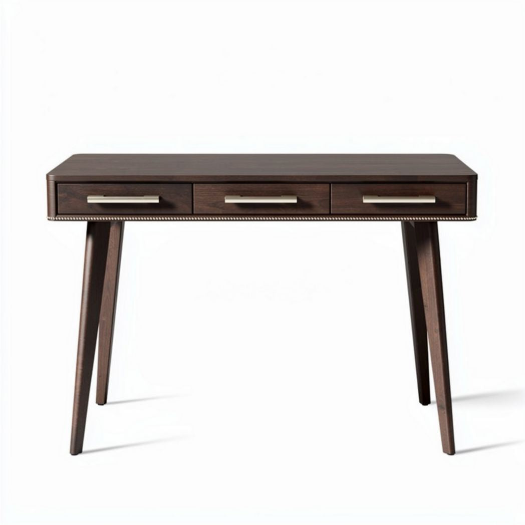 Wooden writing desk with three drawers in dark brown finish 120 x 60 x 75cm