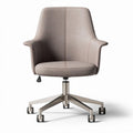 Adjustable office chair with fabric upholstery and five-star base in grey color