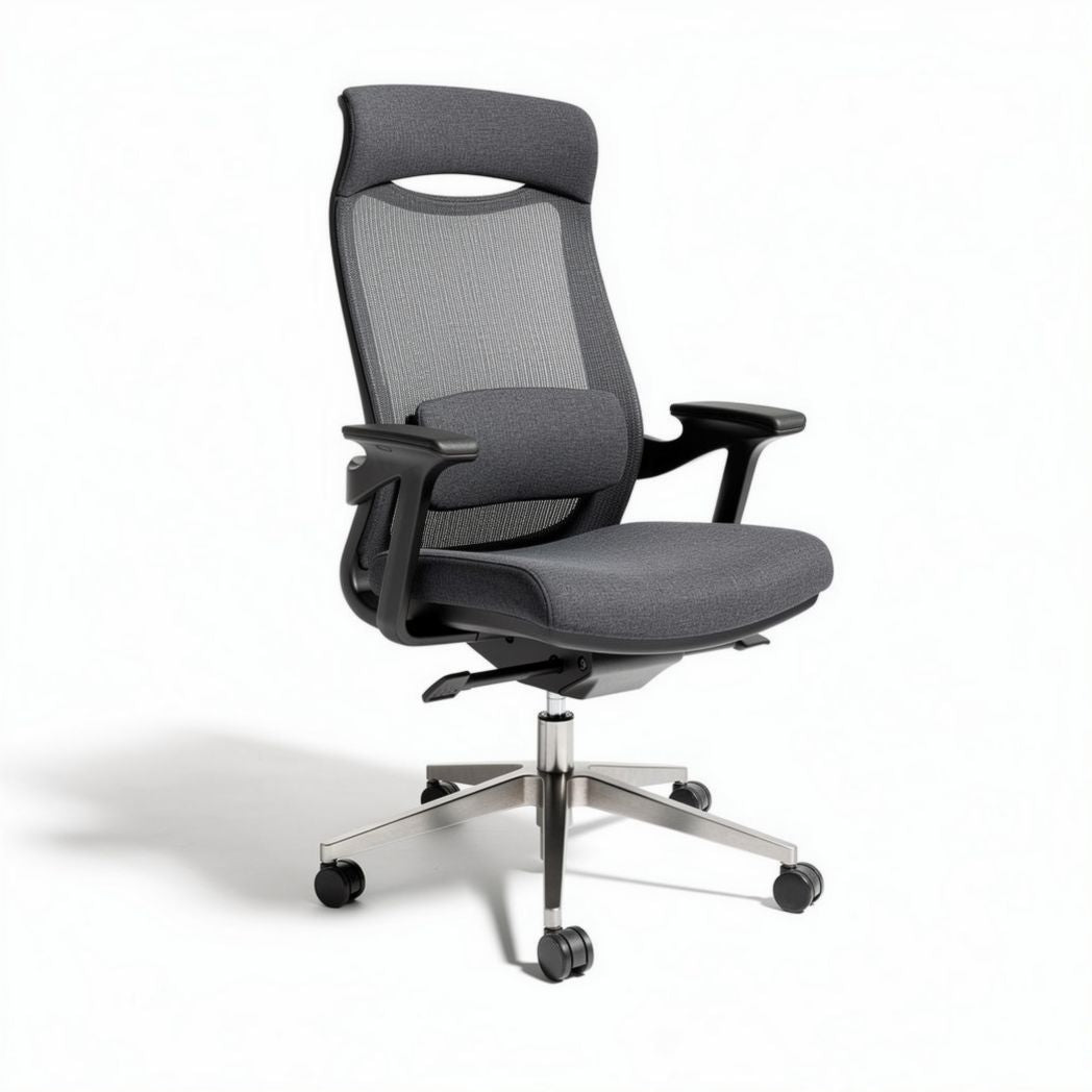 Ergonomic office chair with mesh back support and adjustable features